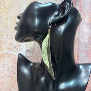 NWT Boutique Leather “Feather” Earrings